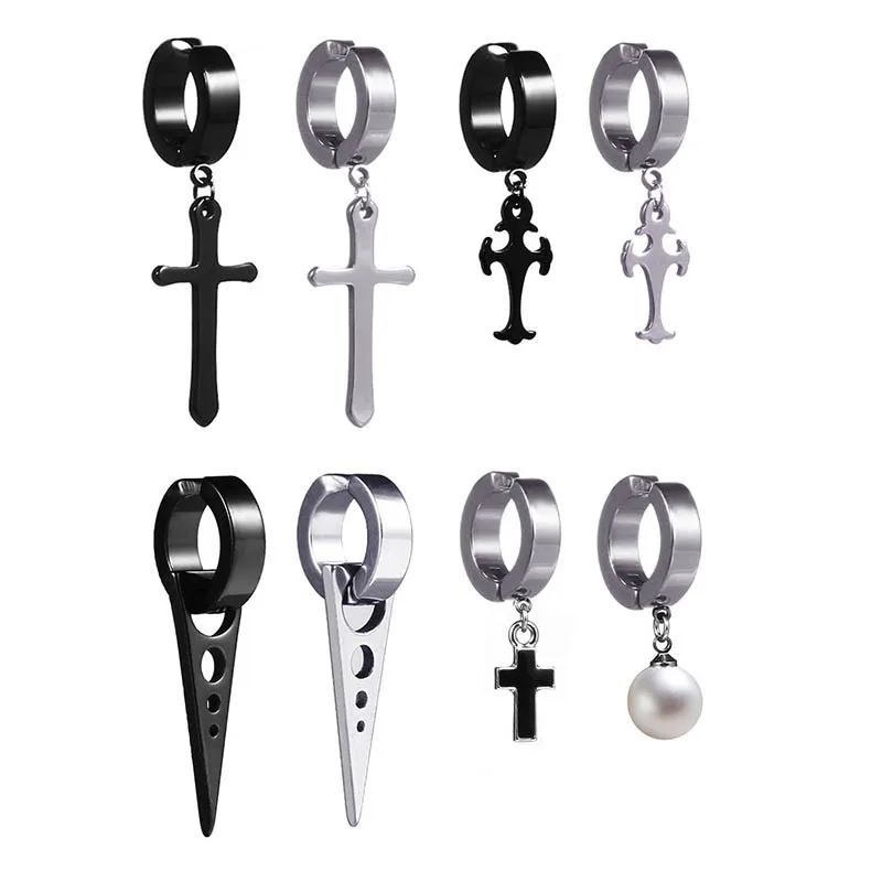 

2 шт., простые серьги-Клипсы из нержавеющей стали в стиле панк