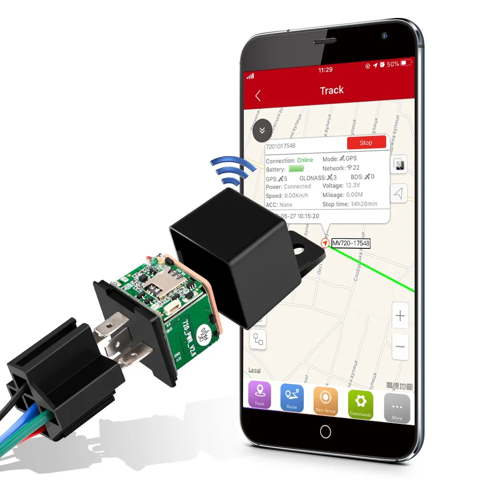 

Mini GPS Tracker Car Tracker Relay Design Cut Off Fuel Car GPS Locator Vibrate Alert Free APP Bike Gps Tracker