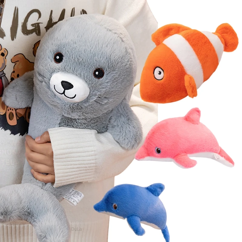 35/40 см морская серия животное печать рыба дельфин супер мягкие набивные