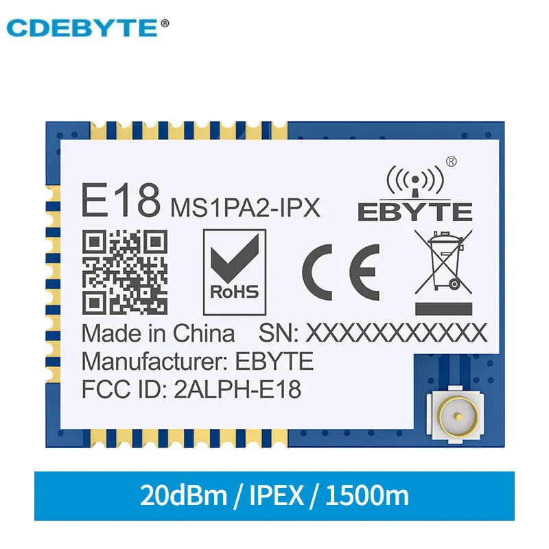 

CDEBYTE ZigBee Wireless Network Transceiver Module 2.4GHz E18-MS1PA2-IPX CC2530 SMD Built-in PA+LNA Wireless Zigbee Module