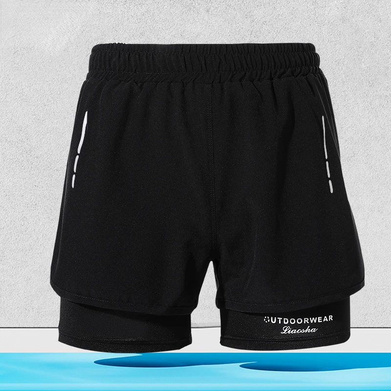 Мужские Двухслойные Профессиональные Быстросохнущие Плавки С Пятью Звездами