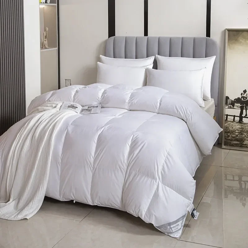 2024 новое хлопковое пуховое одеяло с плоской сеткой зимнее наполненное гусиным