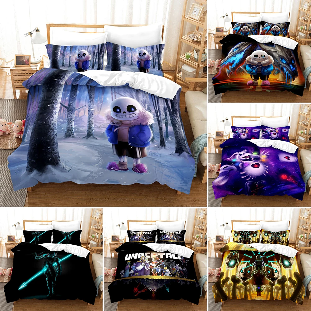 

3D Game Undertale Printed Duvet Cover Boys Kids Cartoon Bedding Set Quilt/Comforter Cover 2/3pcs Twin Queen King Size Bedclothes