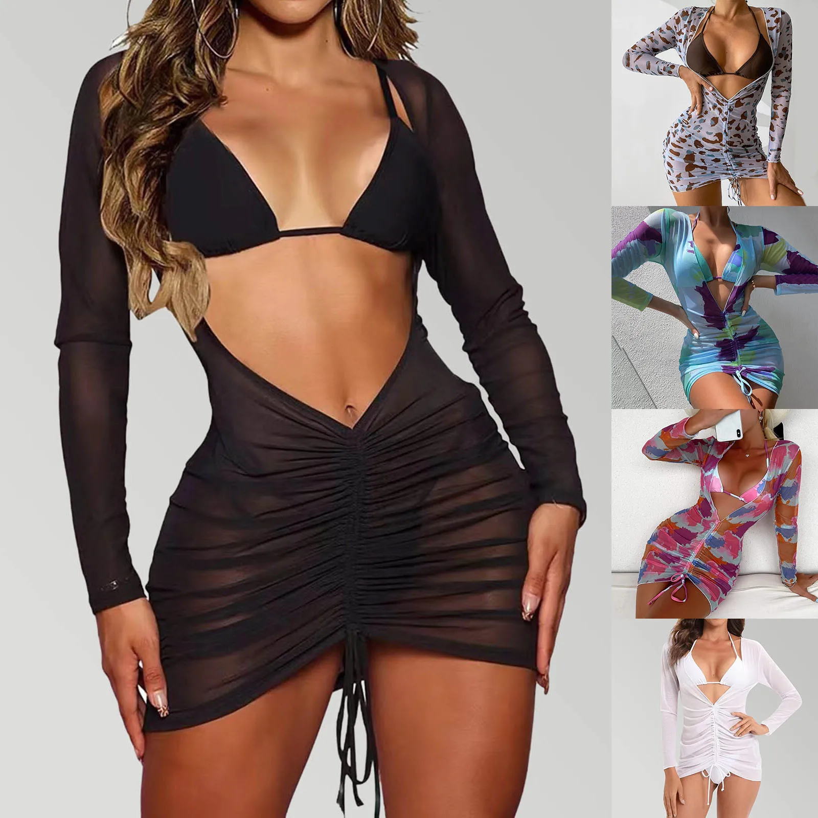 

Женская накидка на купальник, сексуальная открытая передняя часть, женский купальный костюм, бикини для бассейна