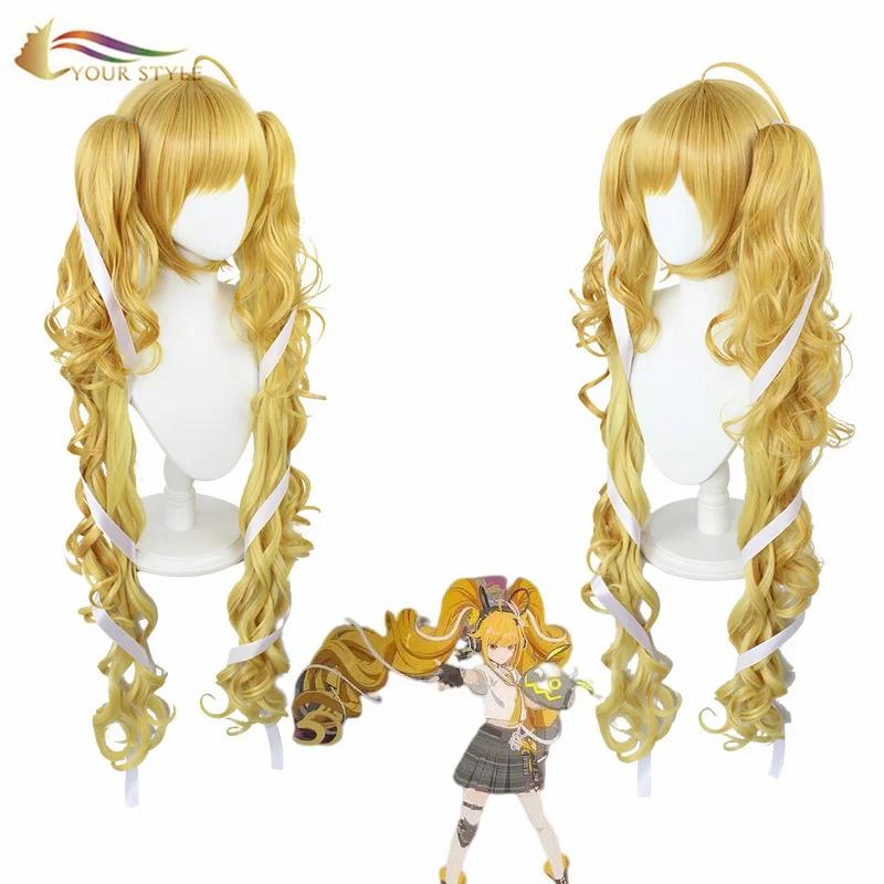 

YOUR STYLE Arena Valor Cosplay Wig Ponytails Yellow Orange Synthetic Long Wavy Wigs Women Female Girl Party Wig Halloween Costum