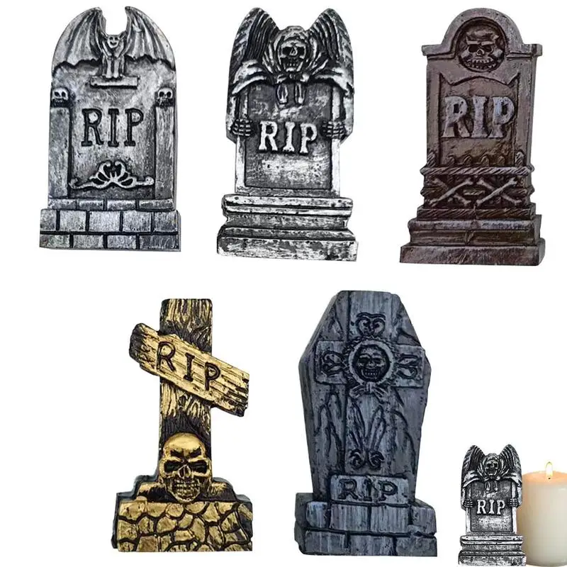 

Halloween Tombstone Decor 5pcs Creative RIP Tombstones For Horrible Graveyard Decorations Multifunctional Outdoor Lawn Yard