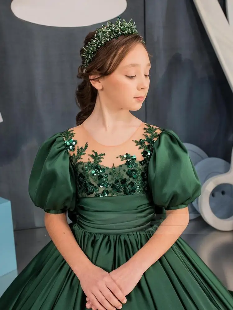 2024 платье для девочек с блестками роскошные платья принцессы ведущей-подростков