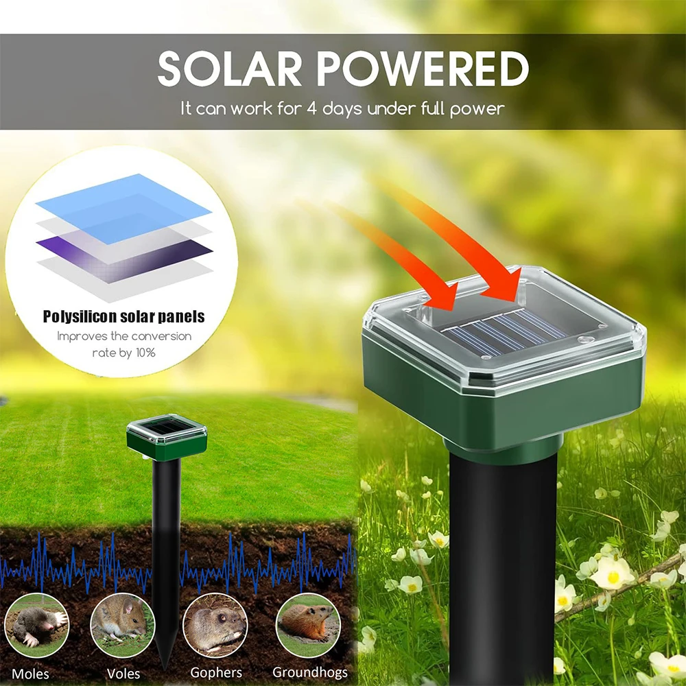 Ультразвуковой Отпугиватель Вредителей С Солнечной Панелью
