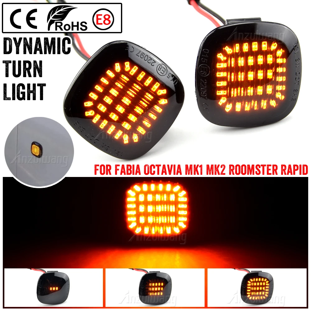

LED Dynamic Blinker Side Marker Turn Signal Light Repeater Indicator For Skoda Fabia Octavia Mk1 Mk2 Roomster Rapid NH3
