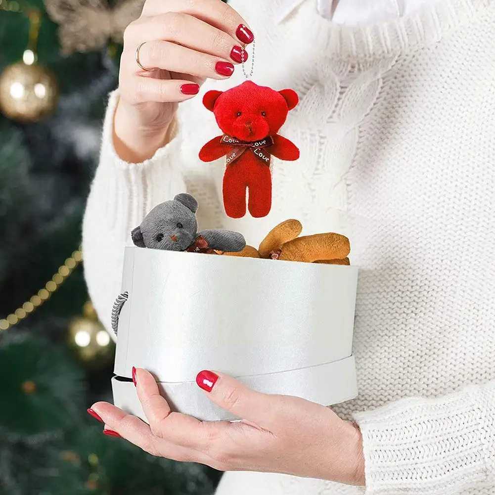 

12cm Plush Toy Mini Bear Wedding Gifts Little Bear Pendant Toy Backpack Pendant Decoration Home Z5o3