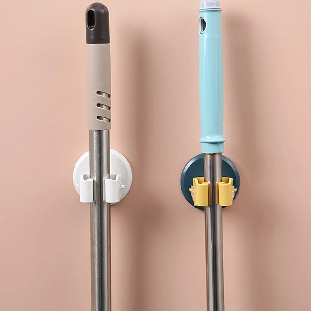 

1PCS High Quality Wall Mounted Mop Organizer Holder Brush Broom Hanger Home Storage Rack Bathroom Suction Hanging Pipe Hooks