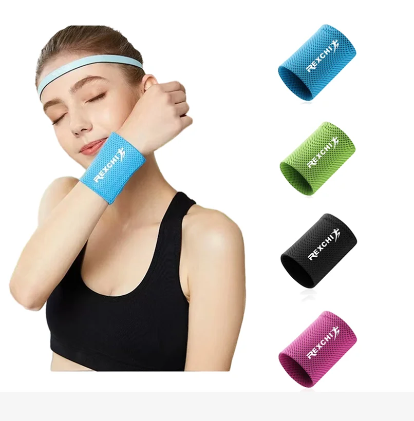 

1PC Wrist Brace Support Breathable Ice Cooling Tennis Wristband Wrap Hand Sweat Band Sport Sweatband For Yoga Gym Outdoor Sports