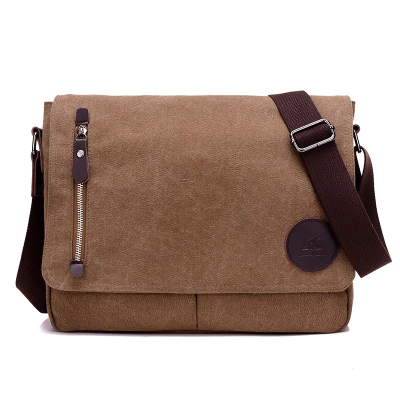 

Korean Portable Simple Trend For Shoulder Messenger Casual Fashion Bag Satchel Pack Canvas Bags Men Weysfor Solid Buckle