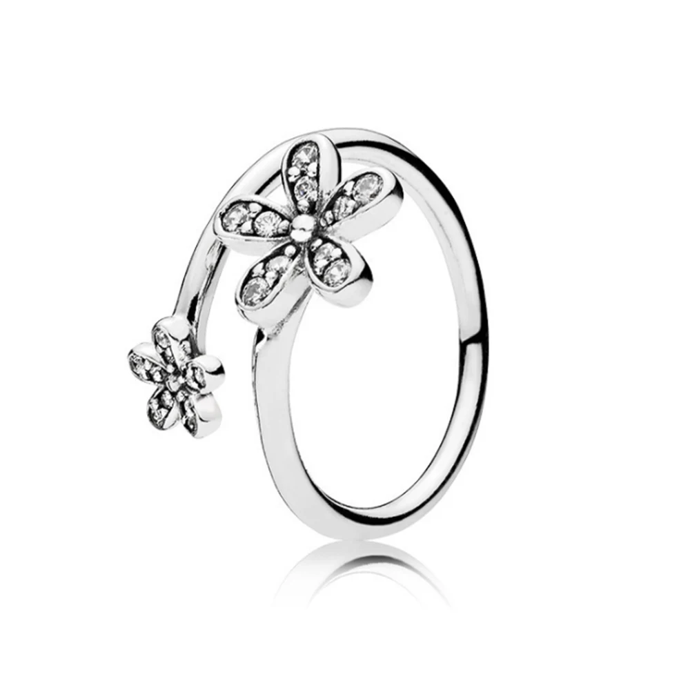 Bague Fermée Plaquée Argent S925 pour Femme, Série Printemps, Doux et Frais, Accessoires avec Sac, Pandora Small Destroy AndrSilver