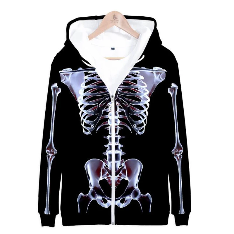 

women's Streetwear hooded sweatshirt Graphic Skull Skeleton 3D Print Funny Hoodie Men Hooded Swe loose Hip Hop Clothes