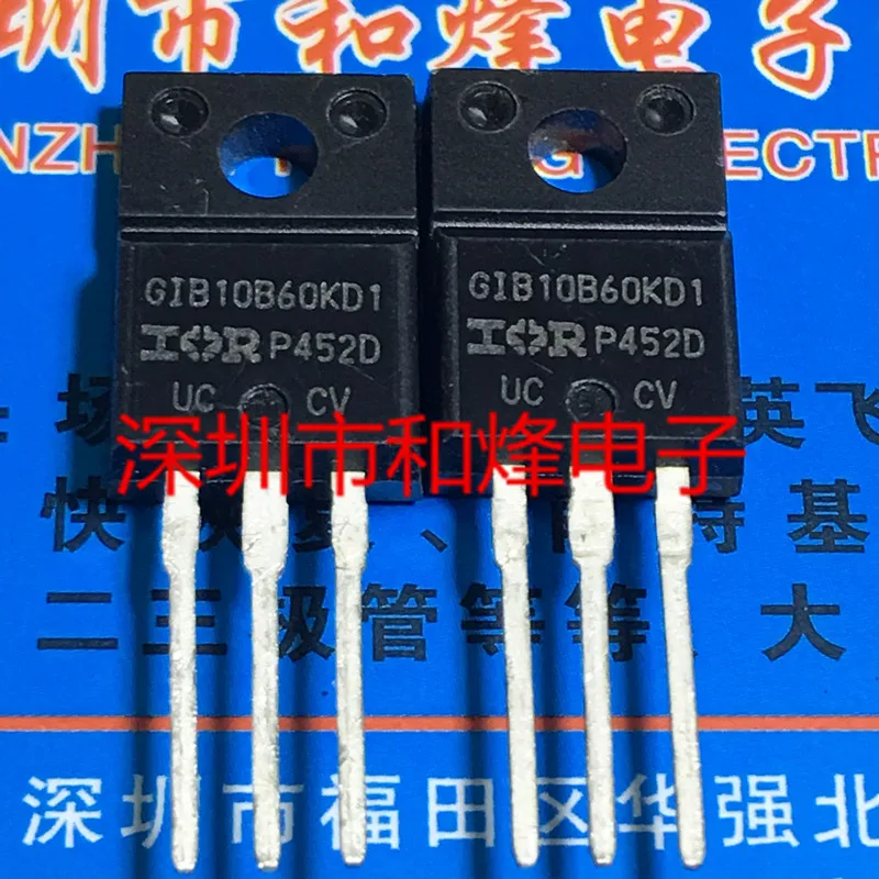 

Оригинал 2 шт./IRGIB10B60KD1 GIB10B60KD1 TO-220F