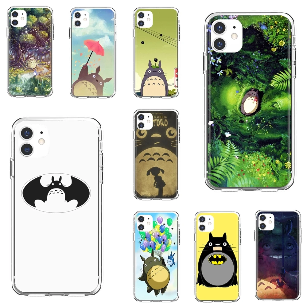 Прозрачный мягкий чехол с рисунком Тоторо и летучая мышь для Samsung Galaxy S10 S10E S20 FE S21