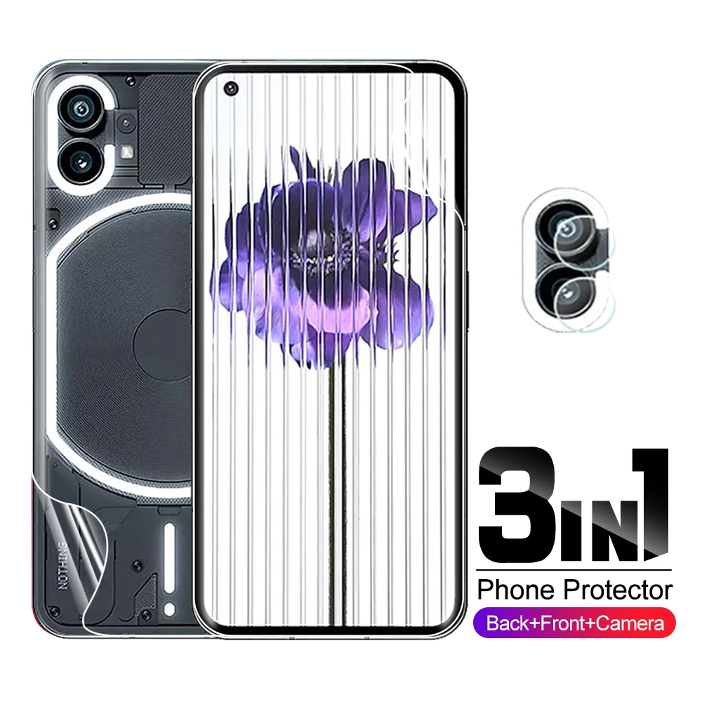 

3in1 Camera Lens Protector For Nothing phone 1 No thing phone one phone1 1 phone Screen Hydrogel Film Protector 6.55 inches