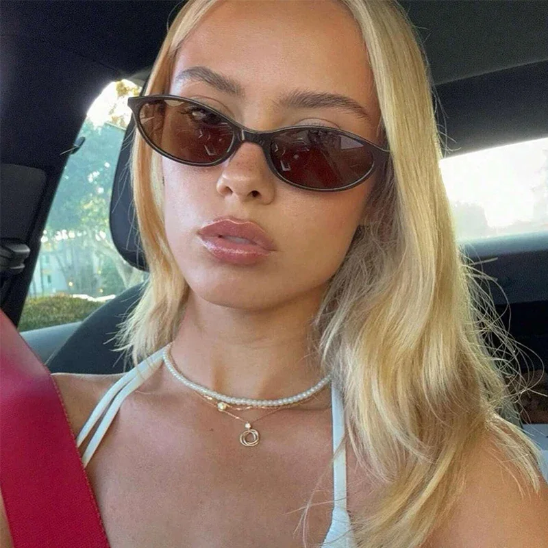 Овальные Солнцезащитные очки кошачий глаз в стиле ретро для женщин Y2k модные