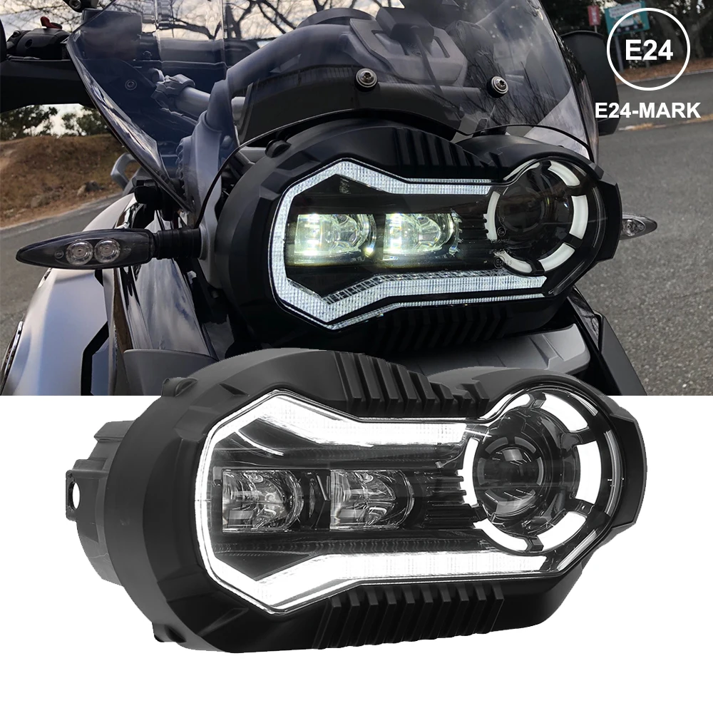

E24 E-mark Approved LED Projector Headlight Assembly,DRL Hi-Lo Beam For BMW R1200GS Adventure r1200GS 2004-2012 LED Headlamp