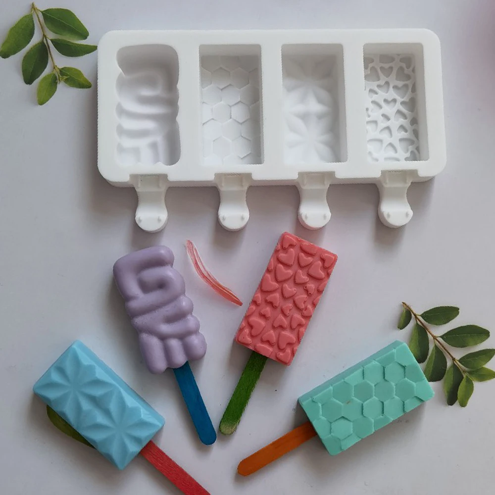 

Cake Pop Popsicle Mold Polygon Heart Shape Diy Chocolate Pastry Silicone Mold Pentagram Ice Cream Makers Ice Cream Mold
