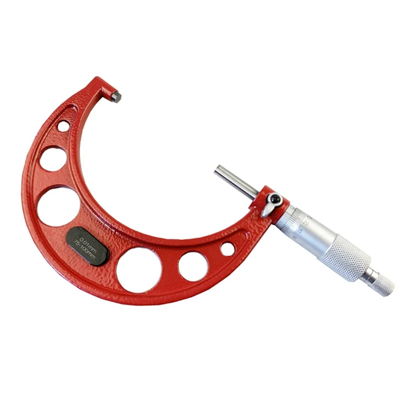 4 шт. 0-25–50–75–100 мм набор внешних микрометров со стандартами трещотка красный