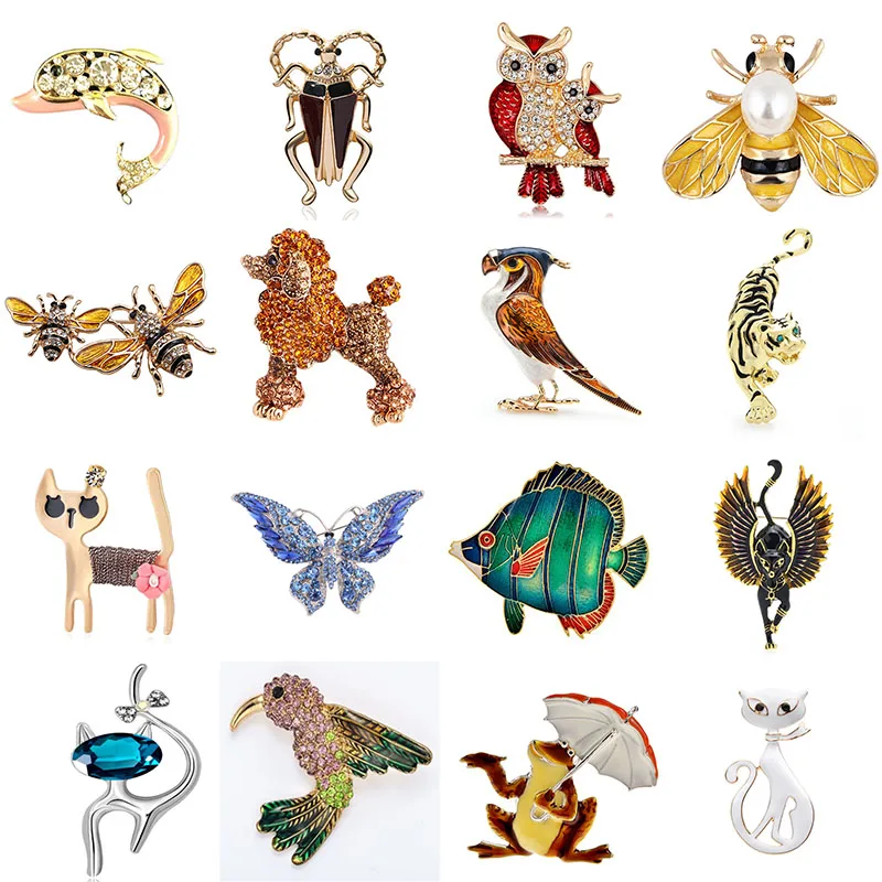 

American fashion personality classic beetle insect animal brooch drip oil rhinestone alloy accessories men and women