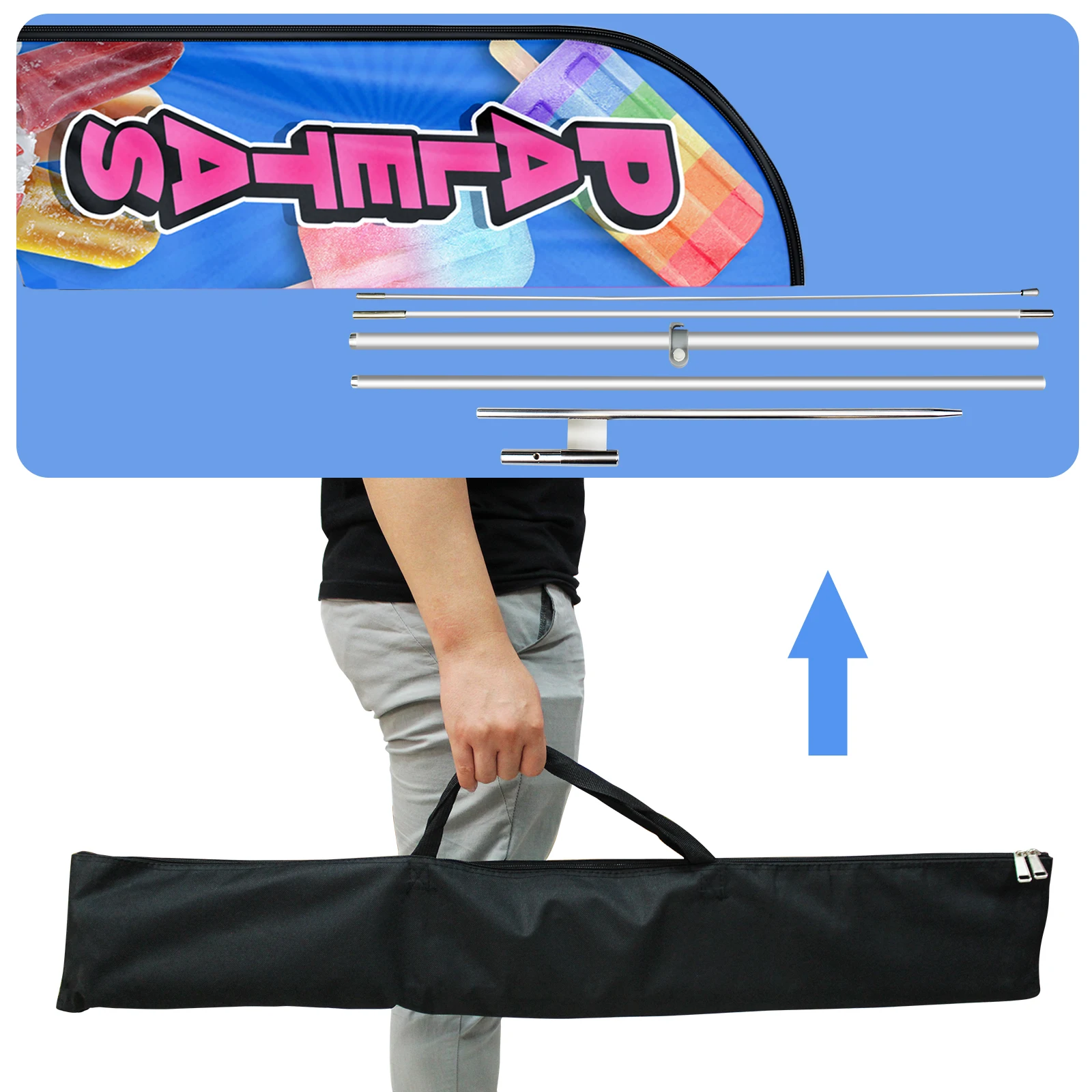 Рекламная деловая реклама Летающий флаг напечатанный крутой летний баннер