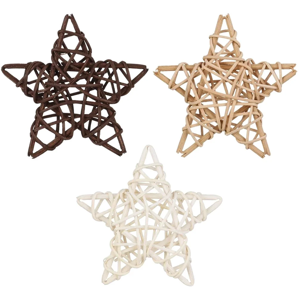

Rattanball Star Wicker Christmas Tree Ornament Decoration Ornaments Hanging Heartdecorative Natural Shaped Decor Willow Favors