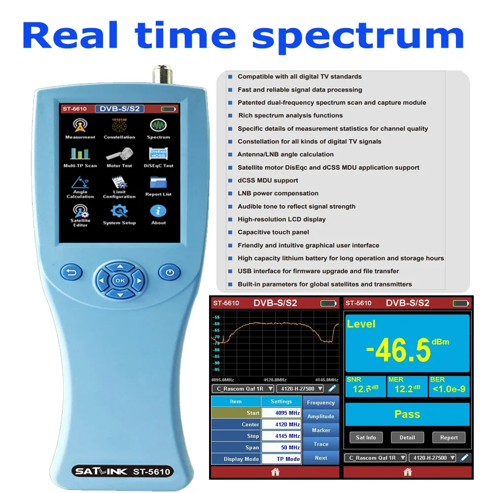 Оригинальный спутниковый искатель SATLINK ST-5610 спектр DVB-S2/DVB-C2/DVB-/T2 комбинированный