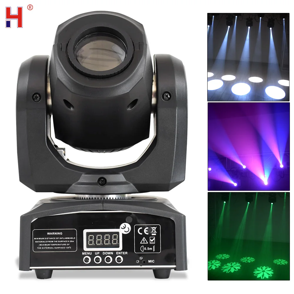 Hongyi Lyre Moving Head 30 Вт Мини-светодиод 7 цветов 8 гобозвук Активное сценическое