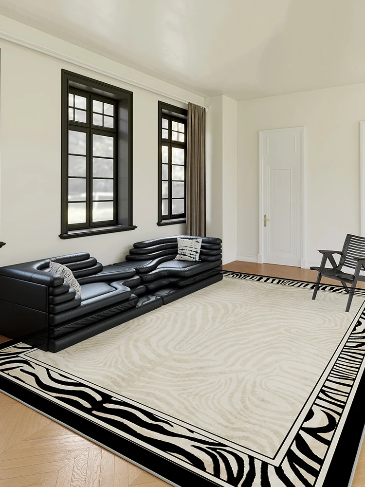 

Minimalist Striped Beige Carpet Comfortable Large Area Living Room Decorative Carpets Soft Bedroom Rug Balcony Rugs Porch Tapete