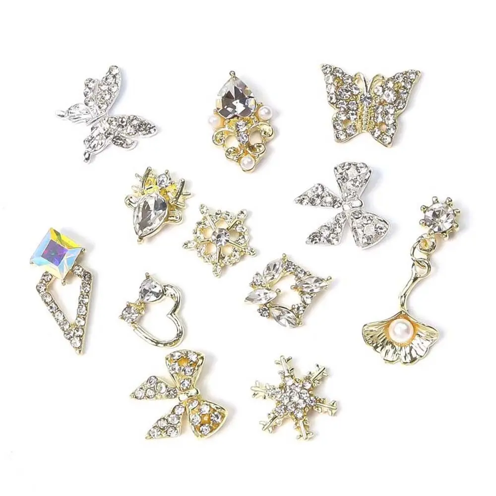 

Luxury High-end Bow Rhinestone Decoration Shiny Love Nail Jewelry Diamond Rhinoceros DIY Nail Art Deco