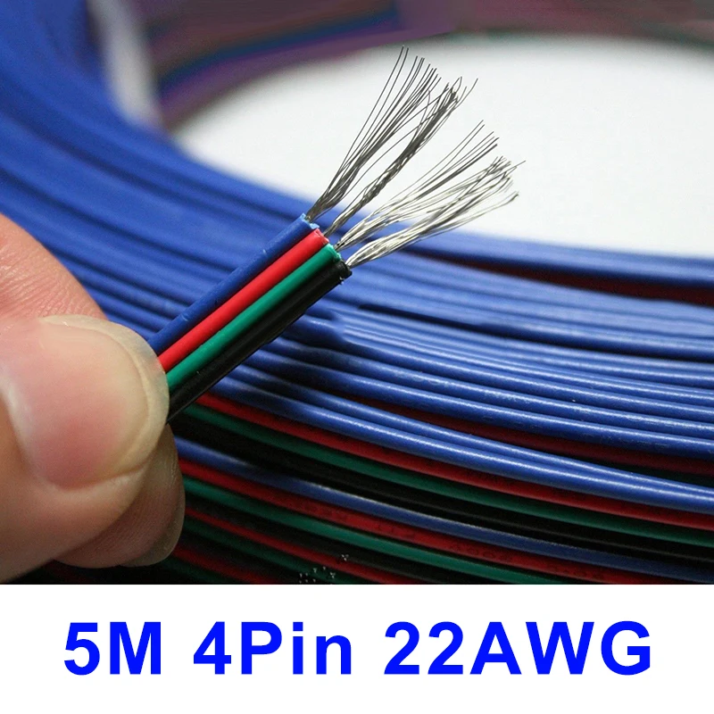 

Пластиковый Удлинительный кабель, провод, шнур, 5 метров, 197 дюйма, детали для светодиодной ленты 3528 5050, прочный практичный светильник из ПВХ ...