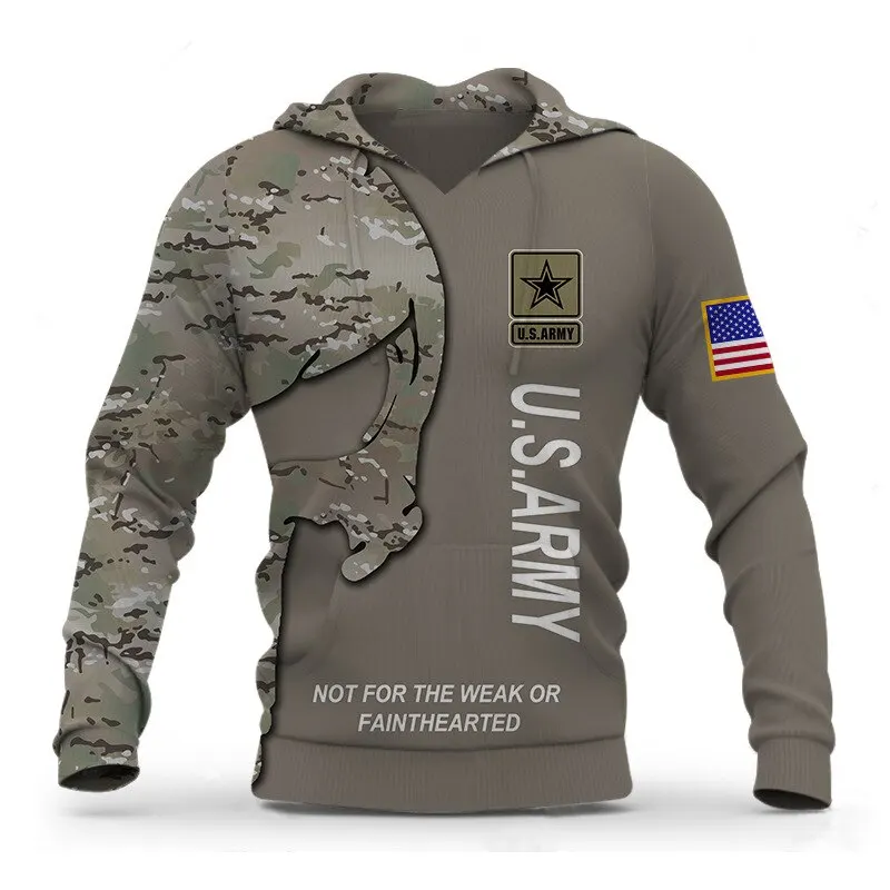 

6XL2023 New Veteran Military Army Suit Soldier Camo Autumn Pullover Fashion Tracksuit 3DPrint MenWomen Casual Hoodies