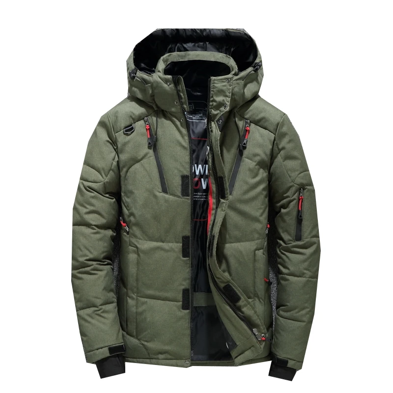 White Duck Mens Coat Thick Down Jacket Snow Parkas Male Warm Hooded Windproof Winter Down Jacket Outerwear Mens Windbreakers