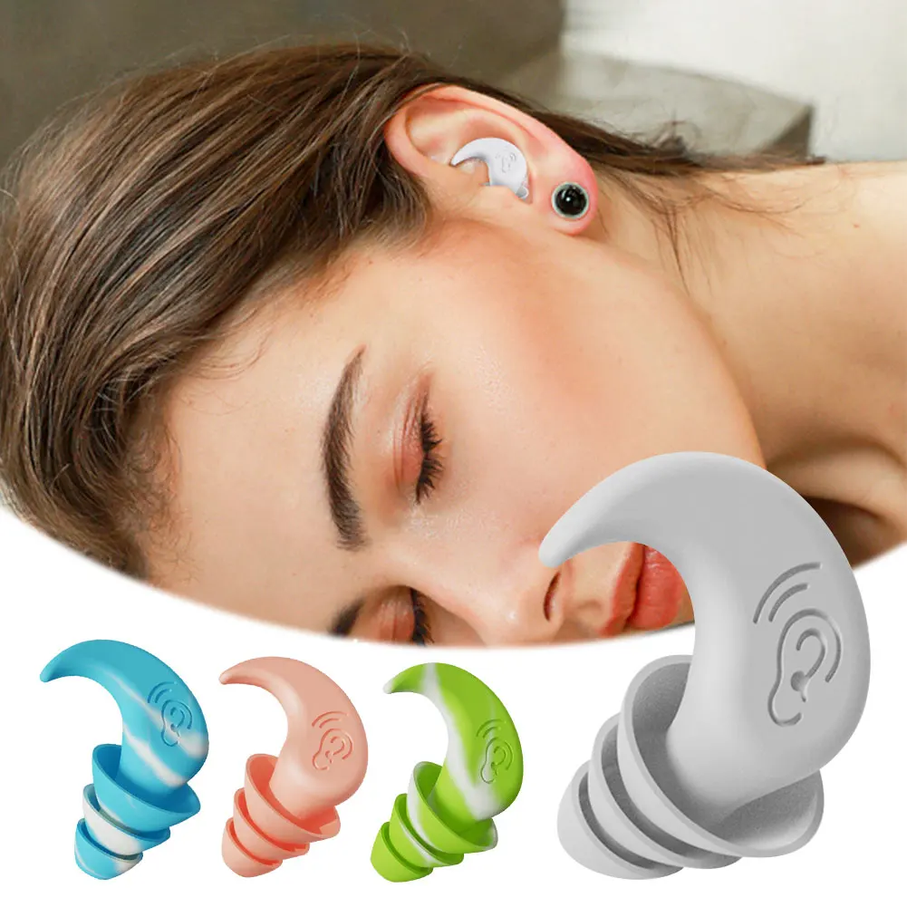 

Silicone Earplug Sleep Noise Ear Plug Canceling Noise Reduction Soundproof Anti Sonre Soft Slow Rebound Protection Ears Foam