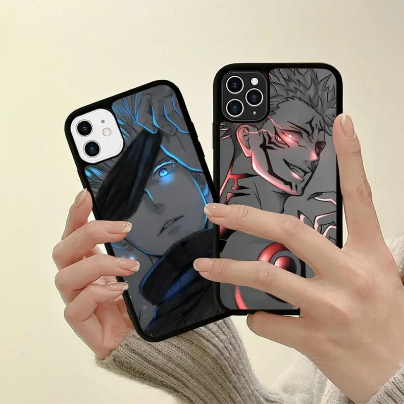 

Cute Jujutsu Kaisen Gojo Satoru Anime Phone Case Silicone PC+TPU Case for iPhone 11 12 13 Pro Max 8 7 6 Plus X SE XR Hard Fundas