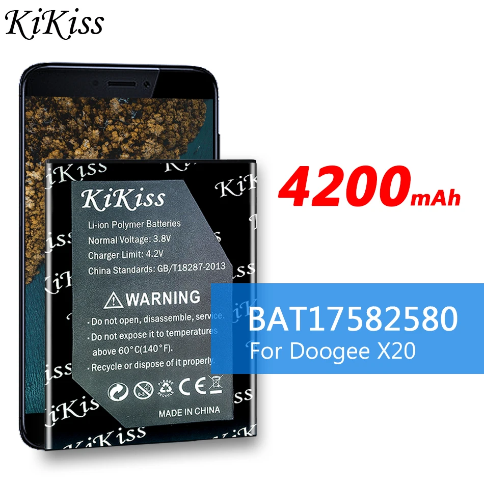 

For DOOGEE X20 4200mAh Battery Li-ion Polymer Replacement Cell Phone Battery for Doogee X20 / X20L X20 L 5.0inch BAT17582580