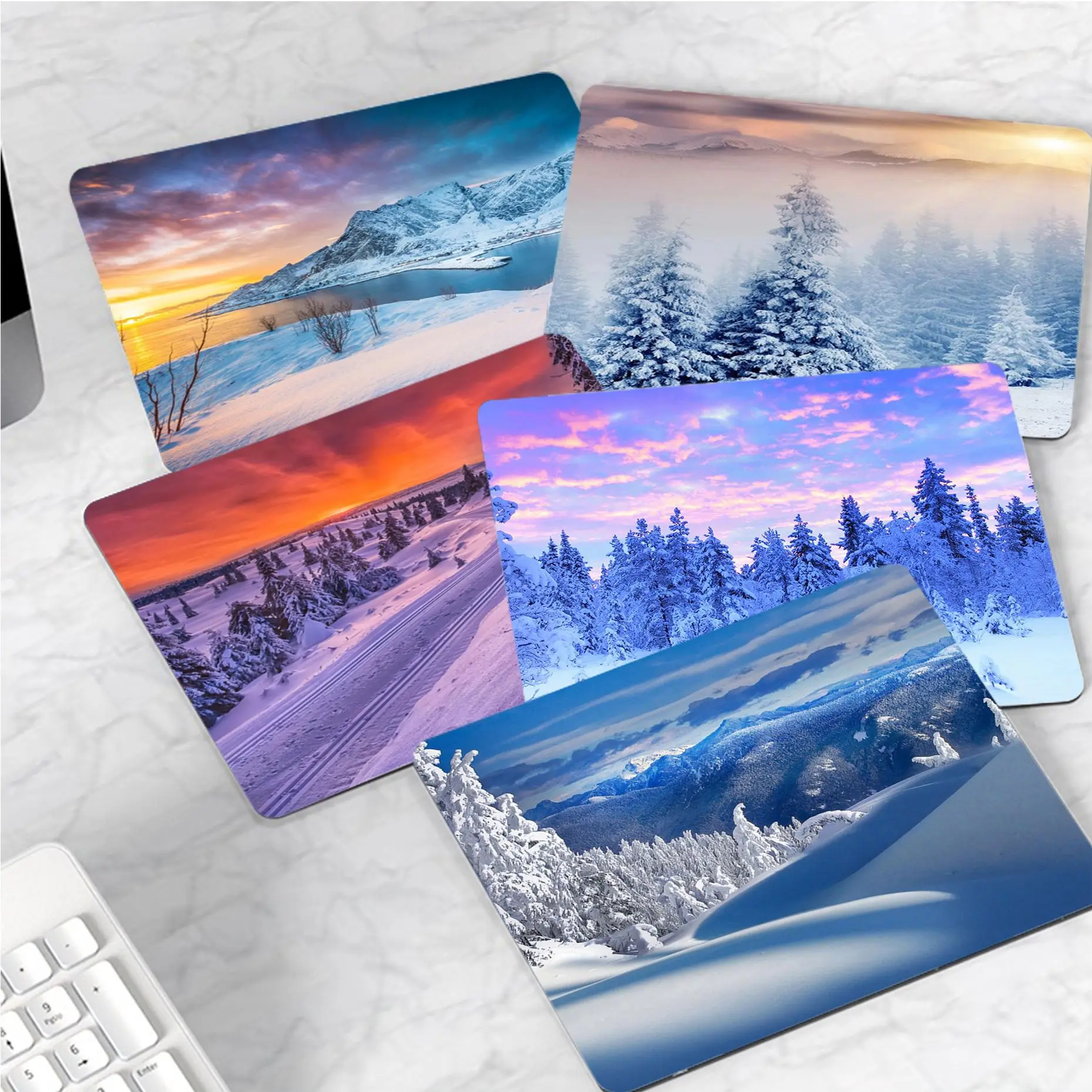 

Winter Snow Animation Table Mat Student Mousepad Computer Keyboard Pad Games Pad Desk Mat Writing Desk Mats