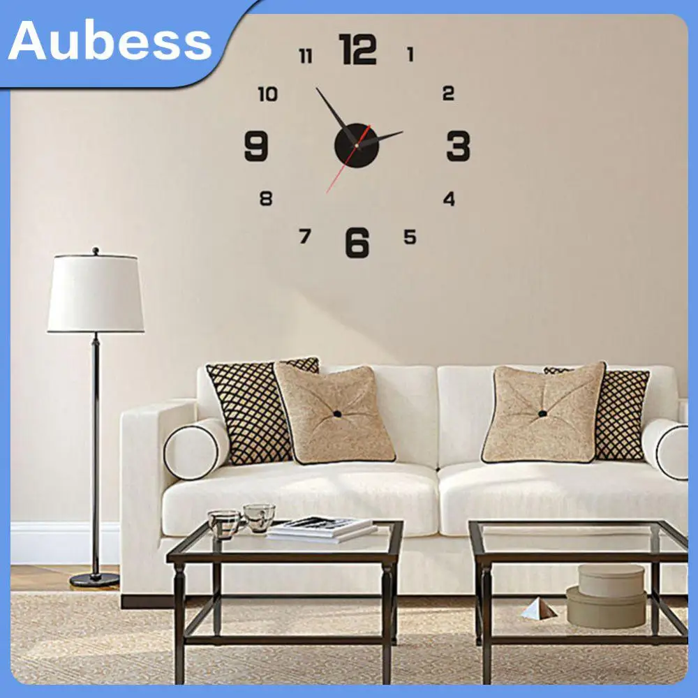 

2023 Modern Design Large Wall Clock 3D DIY Quartz Clocks Fashion Watches Acrylic Mirror Stickers Living Room Home Decor Horloge