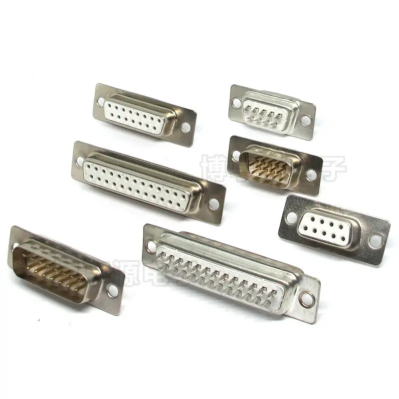 

1Pcs Gold Solid Pin DB9 DB15 DB25 DB37 Hole/Pin Female/Male Welded Connector RS232 serial port D-SUB adapter 9/15/25/37 pin