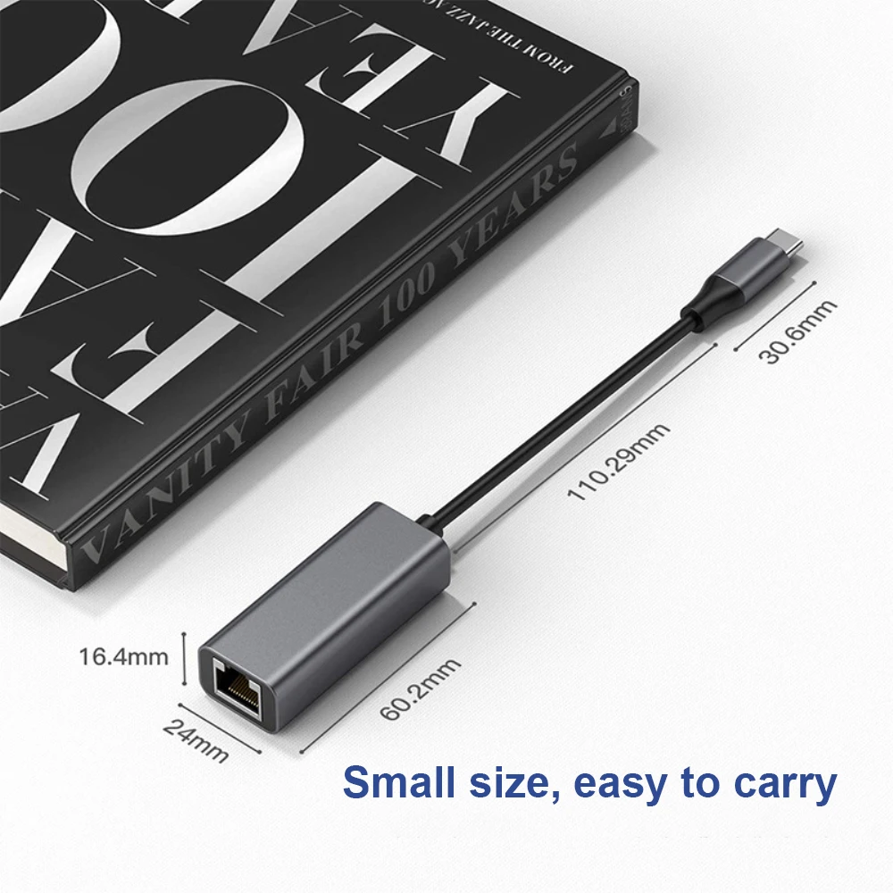 1/2/3 шт. 3 0 до 2 5 ГГц LAN Gigabit Ethernet адаптер RTL8156B 2500/1000 Мбит/с USB C 100 RJ45 сетевая карта для