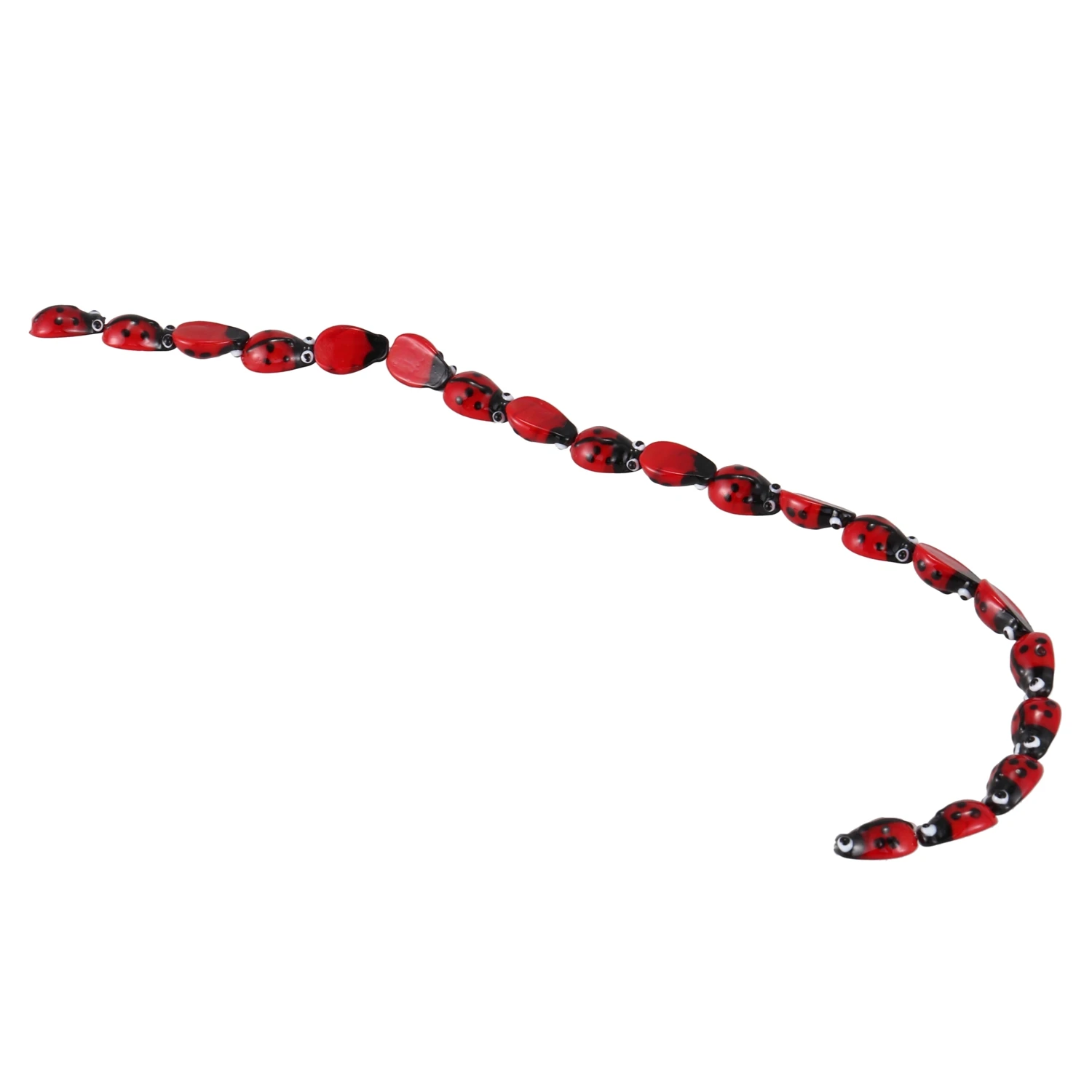 

20Pcs Ladybug Lampwork Glass Spacer Beads Red 15x10mm