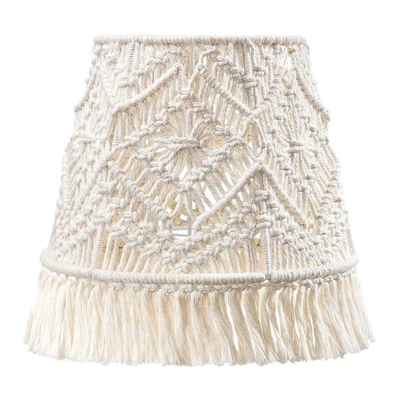 

Bohemian Macrame Lamp Shade Handmade Woven Floor Lamp Cover For Bedroom Cotton Rope Woven Lampshade Homestay Home Decor