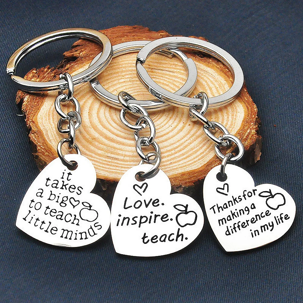 

JewelryX Custom Heart-shaped KeyChain Personalized Engraved Letters Pendant Stainless Steel Jewelry For Family Anniversary Gift