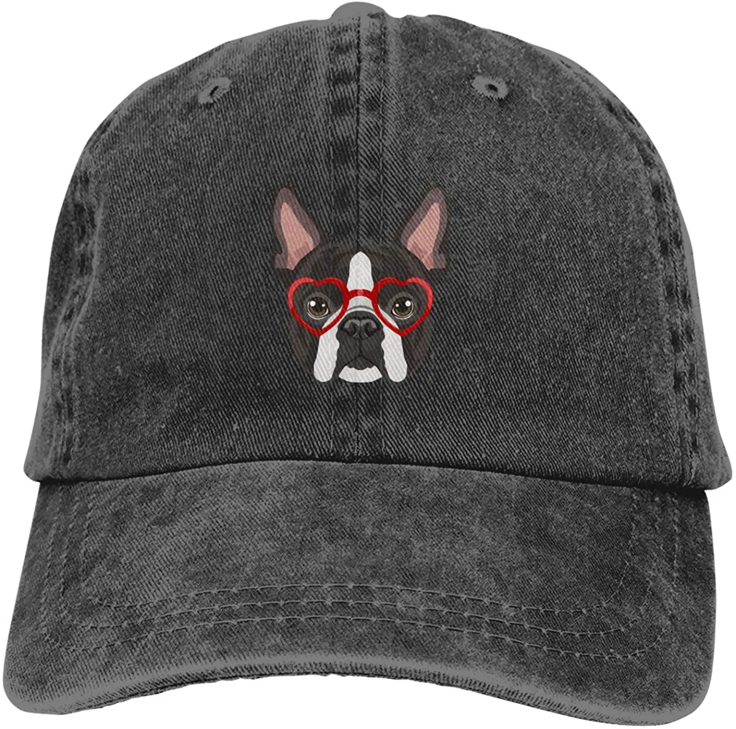 

Denim Cap Boston Terrier Dog Baseball Dad Cap Classic Washed 100% Cotton Adjustable Casual Sports for Men Women Hat
