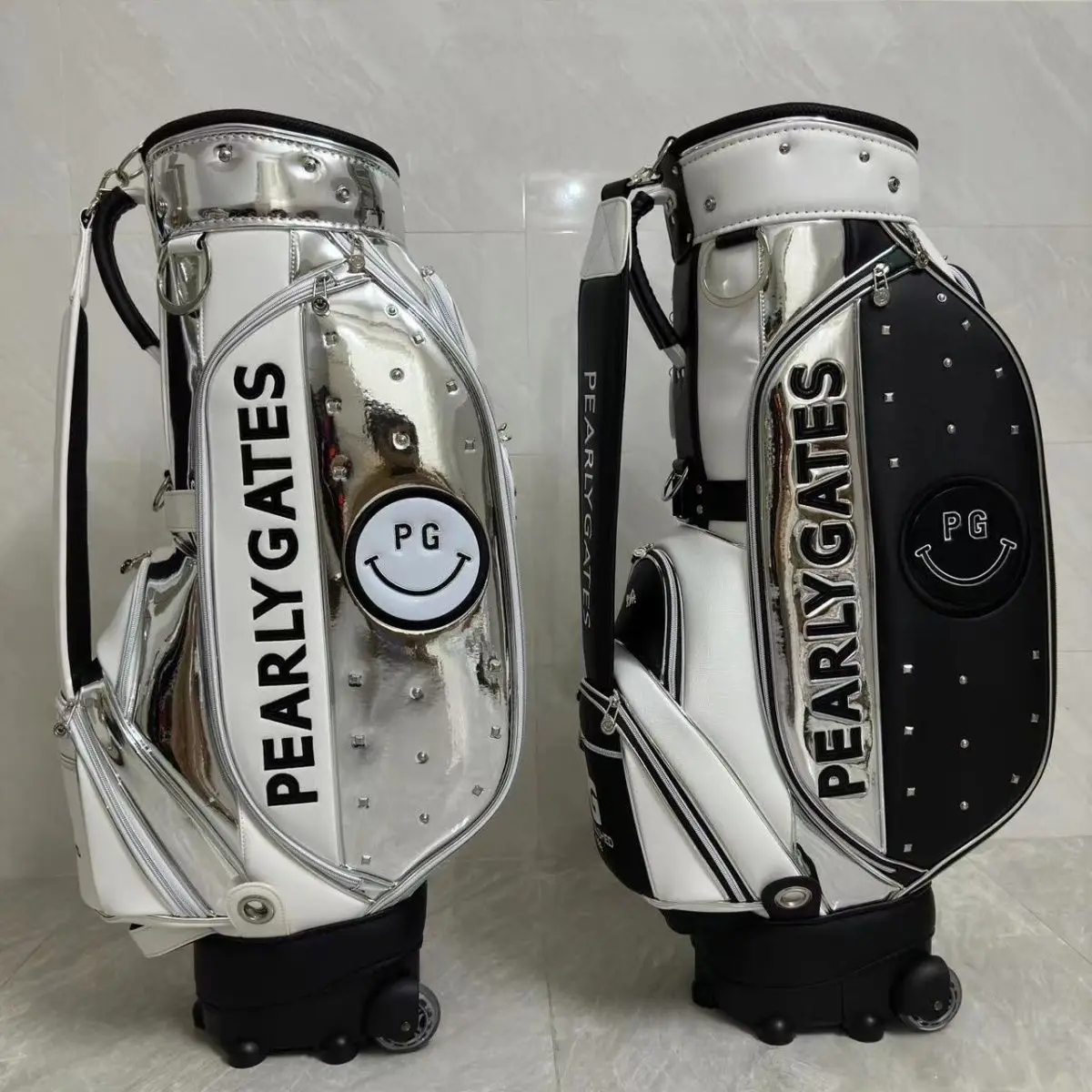 

Golf Bags Portable Caddy Bag Pearly Gates Golf Standard Bag Rivet Roller Rod Fashion Lightweight Large Capacity Ball Bag