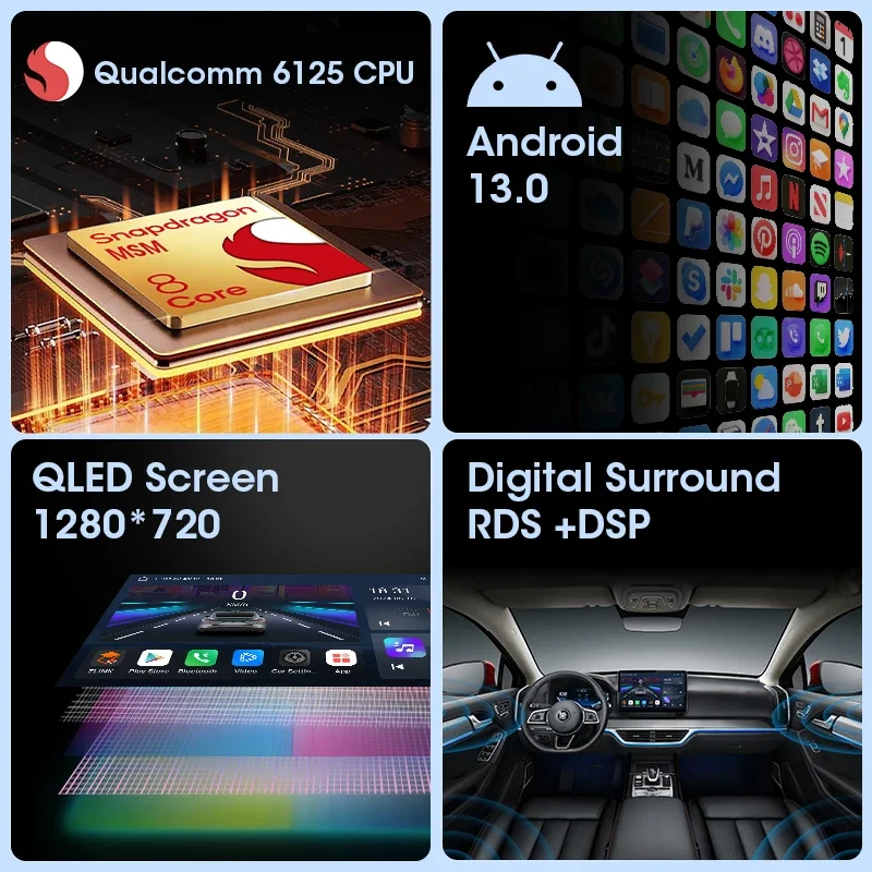 2 Din Android 13 Автомобильный радиоприемник Qualcomm SM6125 для Mercedes Benz E-class E Class W211 E200 CLS 2002-2010