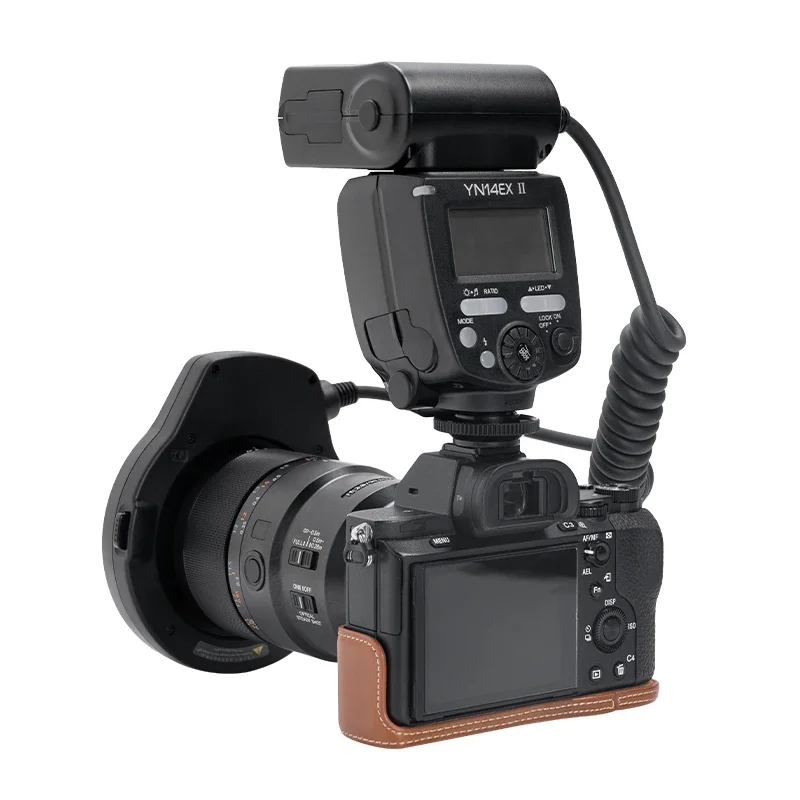 Фото Вспышка Yongnuo YN14EX II Speedlite с макро-кольцевым светодиодным освещением M/TTL для объективов Canon и Sony DSLR, для цифровых камер и фонарей. №4